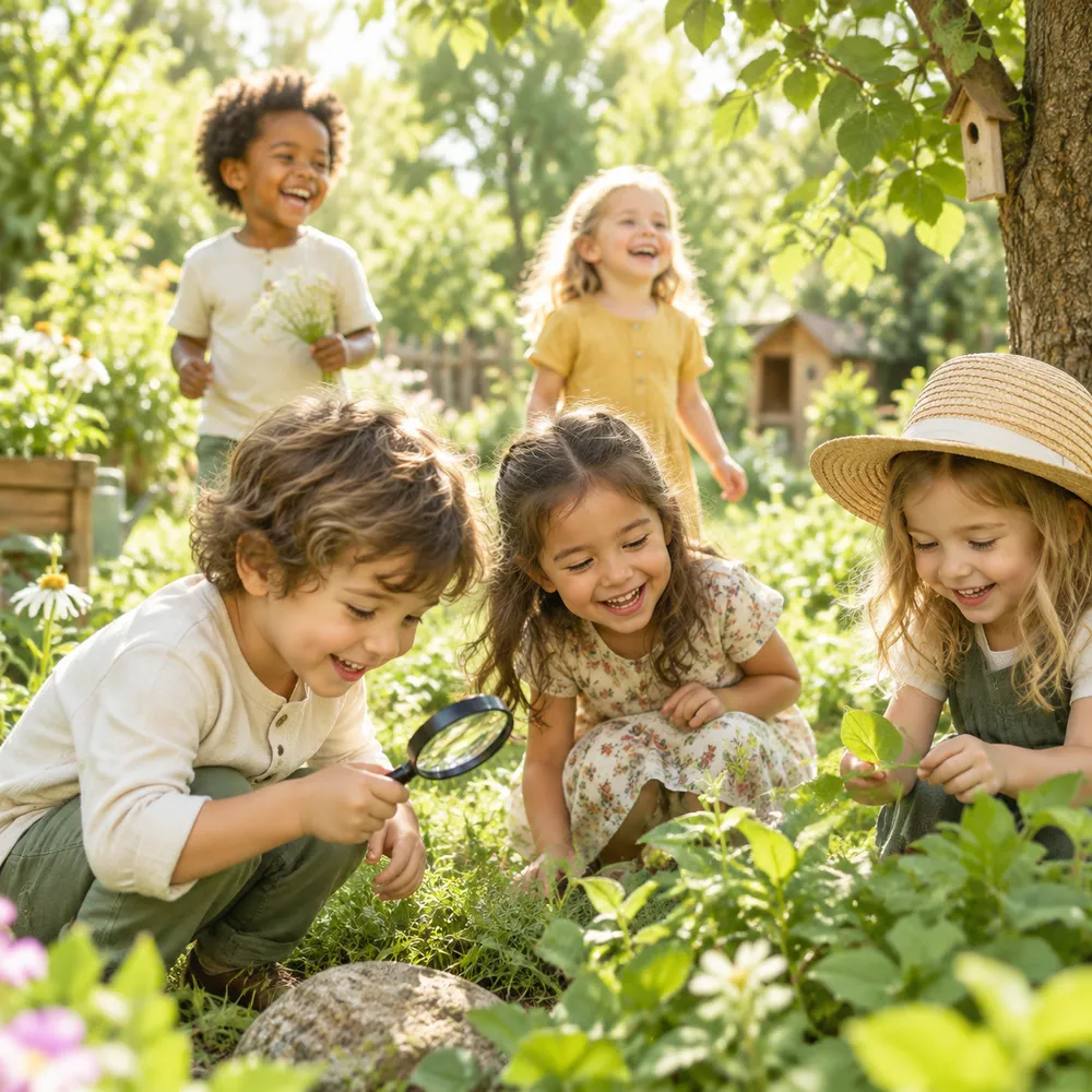 Niños jugando en el jardín del Liceo Pequeños Duendes